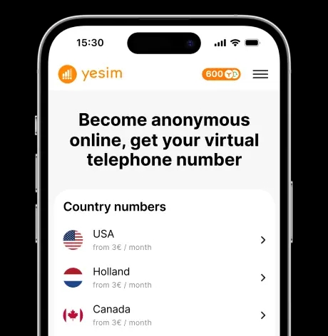 Applicazione eSIM dalla schermata Yesim 1