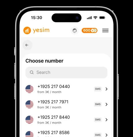 Applicazione eSIM dalla schermata Yesim 2