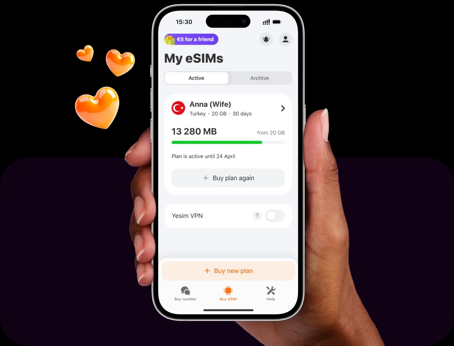 Yesim international eSIM service