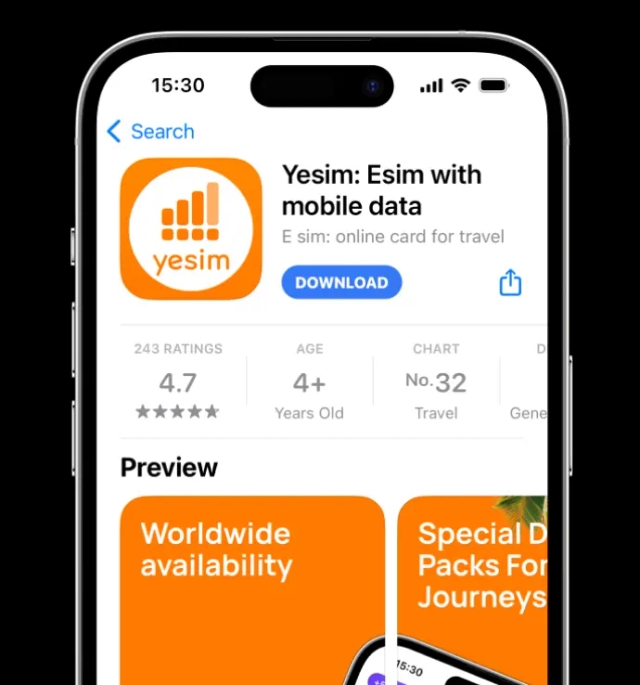 Ecrã do processo de compra do cartão eSIM 1